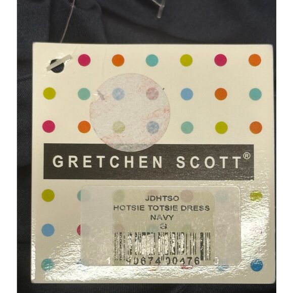 Gretchen Scott Jersey Isosceles Dress - Solid Navy NWT Size Small - Picture 8 of 10